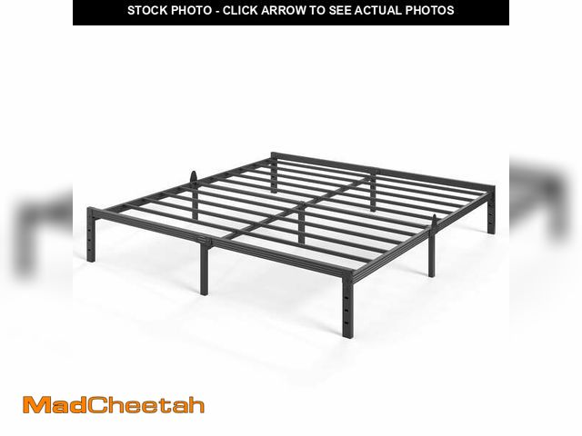 Lot 74-14324292 - Auroral Zone 12 inch King Metal Platform Bed Frame, Heavy Duty Mattress Foundation, No Box Spring Re...