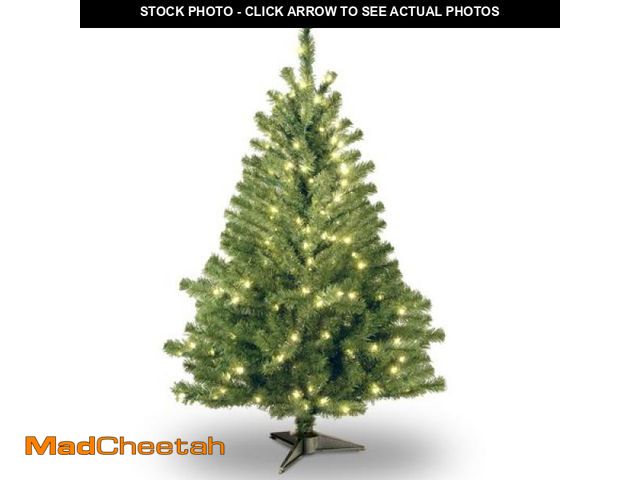 Lot 74-12140585 - National Tree Co. Kincaid Spruce 4 Foot Pre-Lit Spruce Christmas Tree, One Size, Green - UNUSED
