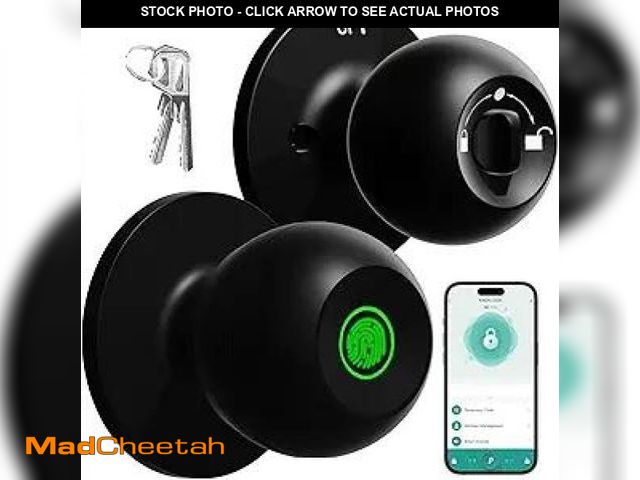 Lot 74-12128971 - DOUBFIVSY Fingerprint Door Lock, Smart Fingerprint Door Knob with App Control &amp; Key, Rechargeabl...