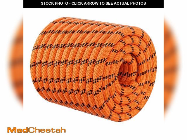 Lot 74-14146678 - Double Braided Arborist Rigging Rope - 3/8 in X 100 ft 48 Strands Rappelling Outdoor Pulling Heavy D...
