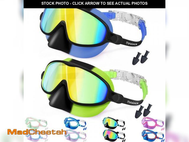 Lot 74-12314967 - Vvinca Swim Goggles with Nose Cover, Kids Toddlers Swimming Goggles Diving Mask Comfort Wide View No...