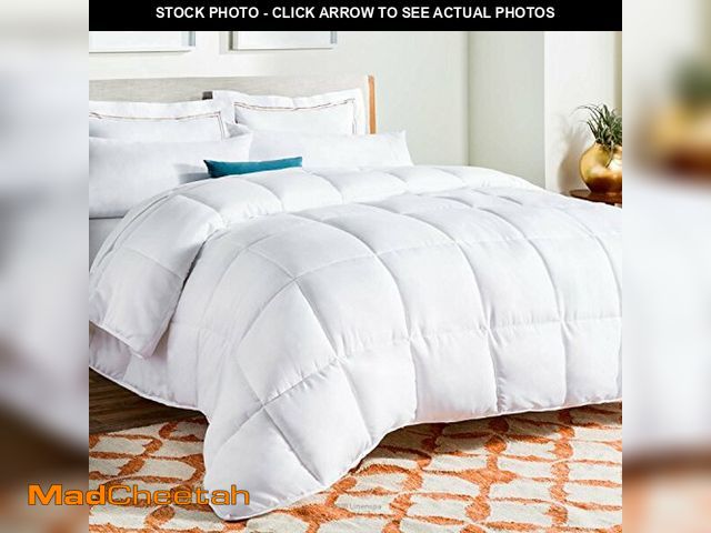 Lot 74-12288559 - Linenspa Mattress Pad Duvet Insert Cal King White Down Alternative All Season Microfiber-Cal King Si...