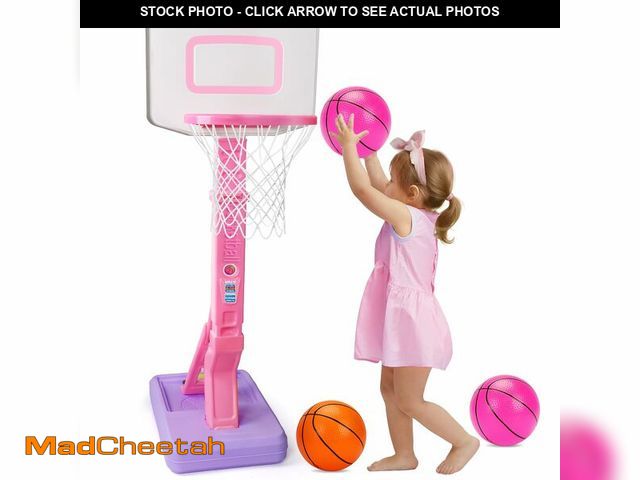 Lot 74-13720543 - Toddler Pink Basketball Hoop for Age 1-3, Adjustable Kids Basketball Hoop with 3 Balls Indoor Outdoo...
