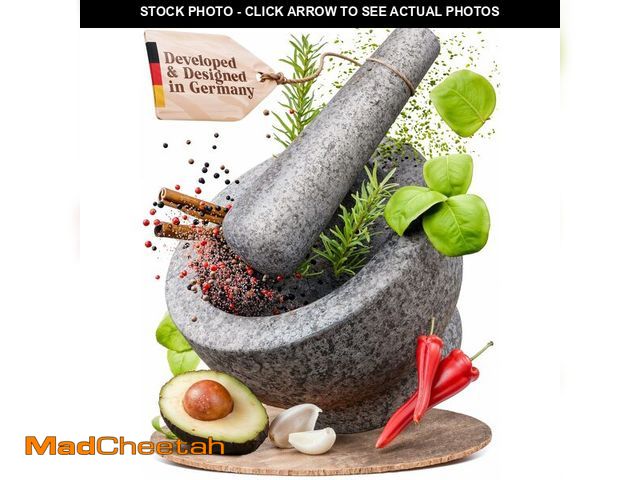 Lot 74-12601409 - ChefSofi 1.5 Cup-Capacity Mortar and Pestle Set - Unpolished Heavy Granite for Enhanced Performance ...