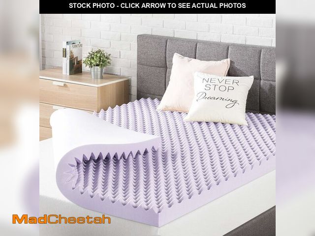 Lot 74-14348554 - Best Price Mattress 3 Inch Egg Crate Memory Foam Mattress Topper with Soothing Lavender Infusion, Ce...