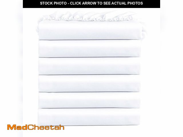 Lot 74-14267284 - FreshCulture Twin Fitted Sheets, Bulk Pack of 6, Deep Pocket, Soft Microfiber Bottom Sheets for Home...