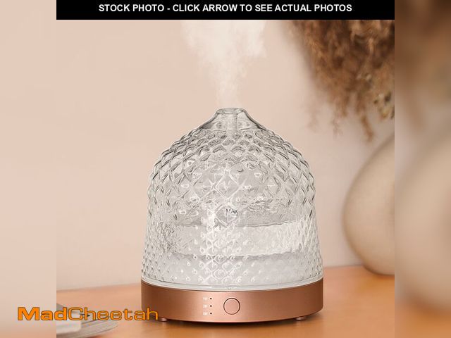 Lot 74-13583658 - 200ml Glass Reservoir Essential Oil Diffuser with Glass Dome Ultrasonic Aromatherapy Diffuser with F...