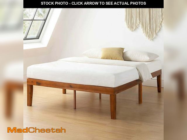 Lot 74-13053793 - EDX Naturalista Classic Solid Wood Platform Bed, Sleek and Sturdy Minimalist Bed Frame, Full - UNUSE...