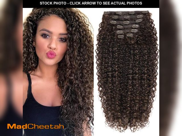 Lot 74-12304142 - BHF 26 inch Kinky Curly Clip In Hair Extension, Double Weft Full Head Japanese Heat Resistance Fiber...