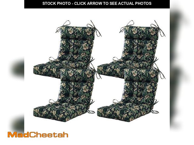 Lot 74-14291070 - (MISSING ONE CUSHION ) Seat/Back Outdoor Chair Cushion Patio Cushion Tie Tufted Replacement for Pati...