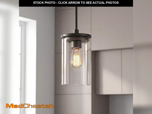 Lot 74-14223070 - KICHLER Crosby 1-Light Olde Bronze Contemporary Shaded Kitchen Mini Pendant Hanging Light with Clear...
