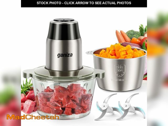 Lot 74-14267429 - GANIZA Food Processors, Electric Food Chopper with Meat Grinder &amp; Vegetable Chopper - 2 Bowls (8...
