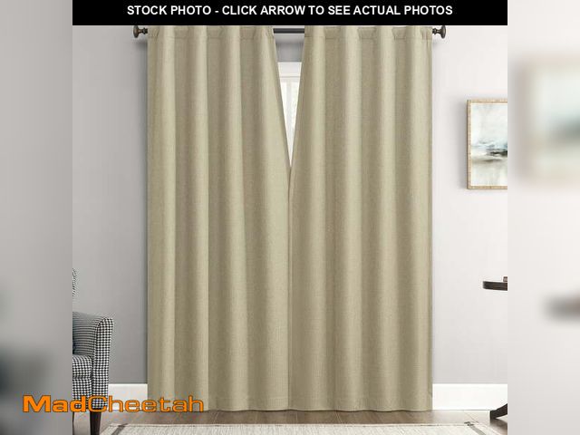 Lot 74-12686905 - Sun Zero Vance Single Magnetic Closure 100% Blackout Back Tab Curtain Panel Pair, 37"x84", Taupe - U...