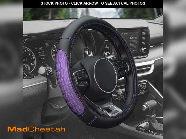 Lot 74-12137683 - FH Group Ultra Grip Silicone and Faux Leather Steering Wheel Cover fits Most Cars, SUVs Purple - UNU...