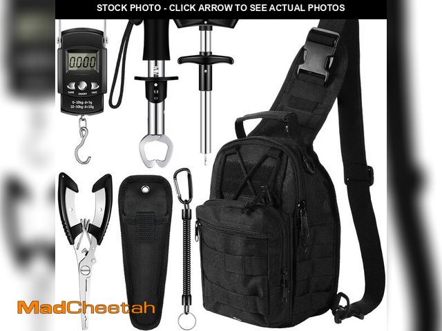 Lot 74-14148632 - Hungdao 7 Pcs Fishing Backpack with Fishing Tool Kit Fish Gear Pliers Equipment Include Hook Remover...