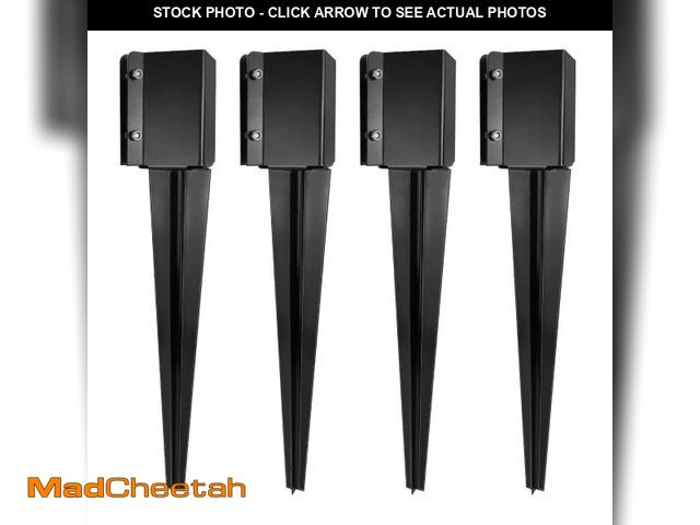 Lot 74-12140645 - XYADX Fence Post Anchor Ground Spike Heavy Duty Black Powder Coated Fence Stakes Post Base for Mailb...