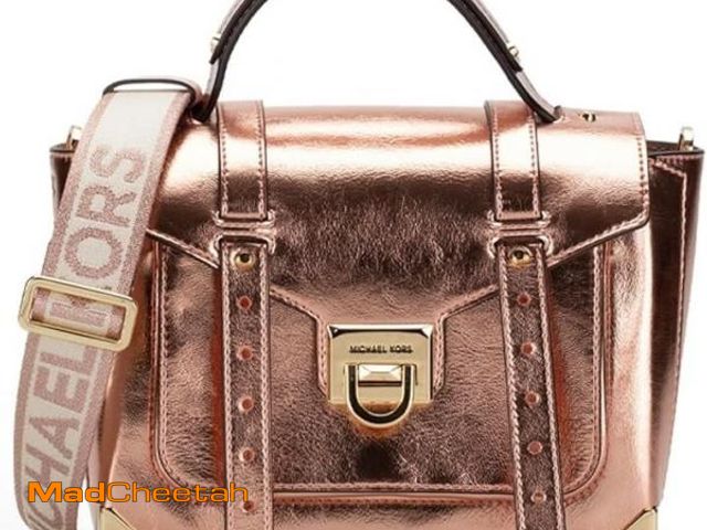 Lot 74-12392971 - Michael Kors Manhattan Medium Leather Satchel, Metallic Mocha - UNUSED