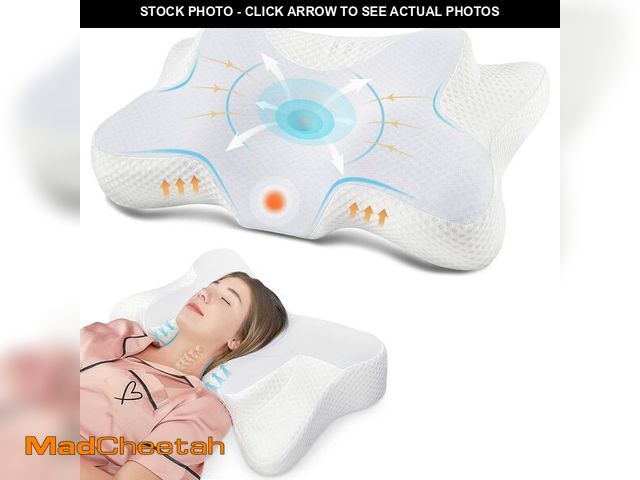 Lot 74-13623997 - DONAMA Cervical Neck Pillow for Pain Relief,Odorless Contour Memory Foam Pillows with Cooling Pillow...