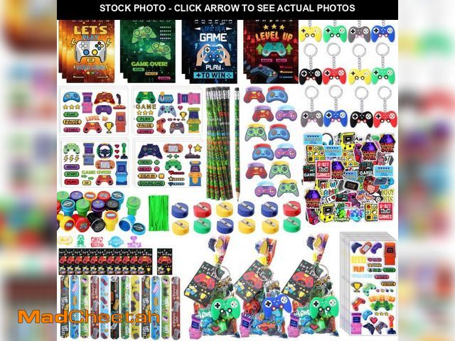 Lot 74-12120605 - Sayglossy 251 Pcs Video Game Party Favors Set Includes Gift Bags Pencils Notebook Sharpener Slap Bra...