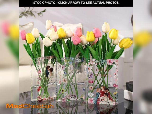 Lot 74-12441097 - PORPAN Acrylic Book Vase Set of 3,Clear Book Vases for Flowers, Book Lovers Gifts, Book Flower Vase ...