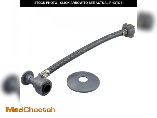 Lot 74-14607031 - Tectite 1/2 in. x 7/8 in. Push/Push x Ball Cock 16 in. Braided PVC Brushed Nickel Stop Valve Toilet ...