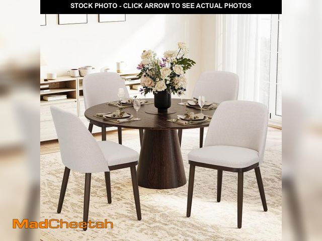 Lot 74-12159579 - *SEE DETAILS* COLAMY Upholstered Dining Chairs Set of 4, Modern Kitchen Chairs with Back, Fabric Sid...