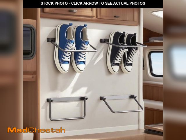 Lot 74-12302577 - 4 Pack Foldable RV Shoe Rack- Aluminum Wall Shoe Organizer for RV &amp; Camper, Ultimate Rv Shoe Sto...