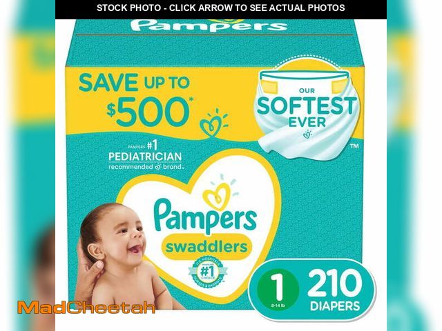Lot 74-12859044 - (MISSING SOME)  Swaddlers Diapers, Size 1 (8-14 Pounds), 210 Count - UNUSED