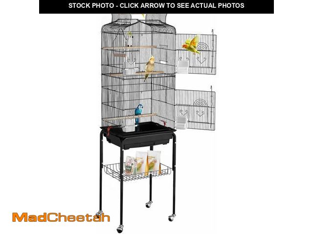 Lot 74-12760576 - (MISSING LEGS,ROLLING STAND,HARDWARE) VEVOR 64-inch Open Top Large Parrot Bird Cage with Detachable ...