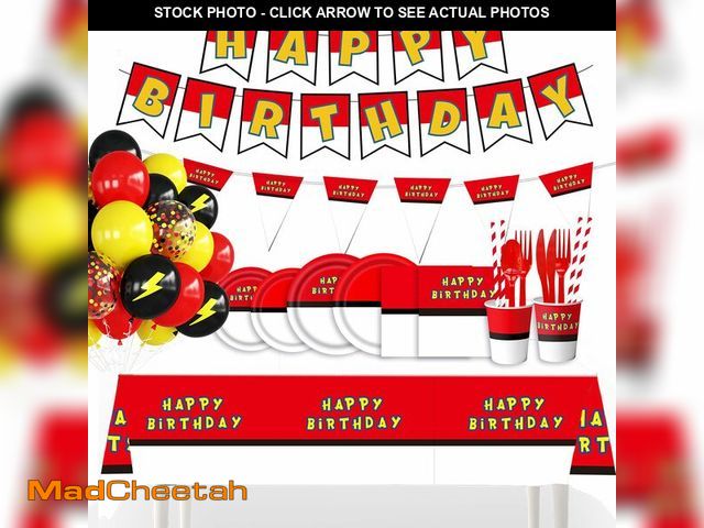 Lot 74-13711136 - 196Pcs Cartoon Animation Birthday Party Supplies Decorations for Birthday,Cartoon Theme Party Favors...