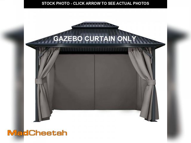 Lot 74-12178099 - COWVIE 4-Panel 12' x 14' Gazebo Replacement Curtains, Patio Privacy Sidewalls with Double Zipper, Re...