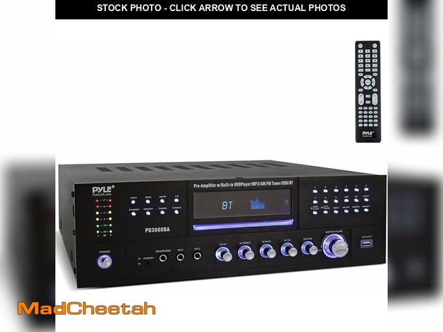 Lot 74-14358251 - (MISSING POWER CORD )Pyle 4 Channel Bluetooth Home Amplifier - Front Loading DVD/CD Player - 3000W P...