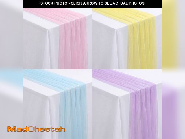 Lot 74-14274172 - Windkream 4 Pcs Pastel Table Runners 29 x 71 Inch Colorful Tulle Table Runner Macaron Rainbow Color ...