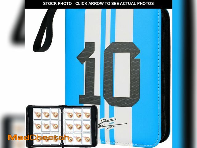 Lot 74-12705864 - Soccer Card Binder 9 Pocket, PU Leather Soccer Cards Binder with 50 Sleeves for Sports Card Storage,...