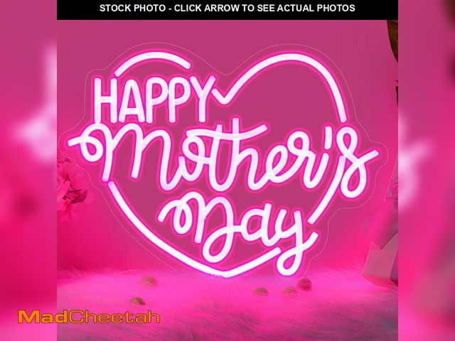Lot 74-14212993 - Retisee Large Happy Mother's Day Neon Signs Heart Light Up Happy Diwali Signs Wall Decor for Home Be...