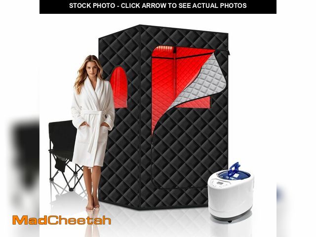 Lot 74-12590712 - KASUE Portable Infrared Sauna Box for Home, 5-Layer Waterproof, XL Steamer, Folding Chair, Steam Sau...