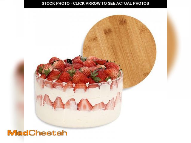 Lot 74-11554707 - Opexscal 104oz Large Glass Trifle Bowl with Lid, Modern Design Clear Glass Round Dessert Centerpiece...
