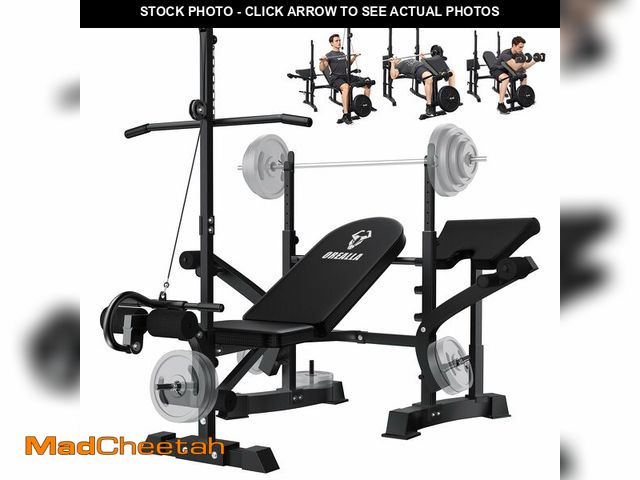 Lot 74-13121703 - Adjustable Weight Bench - 8 in 1 Multi-Function Bench Press Set Full Body Strength Training Workout ...
