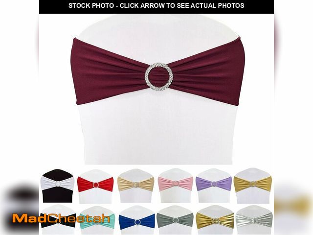 Lot 74-14357586 - Maiangel Spandex Chair Sashes Bands, Burgundy, 100PCS - UNUSED