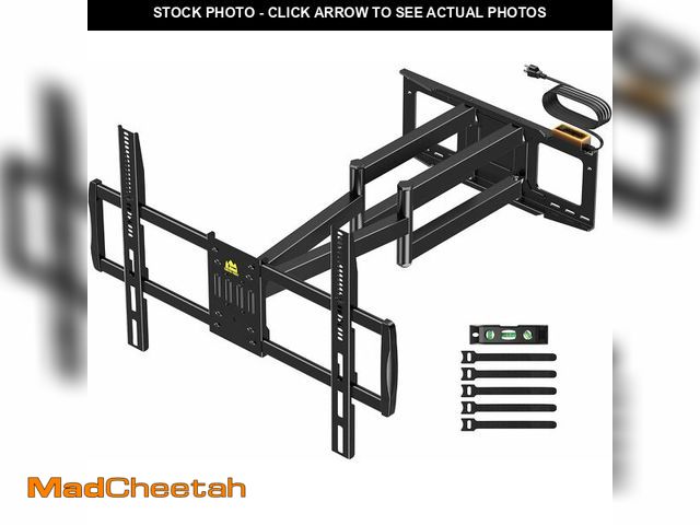 Lot 74-14602272 - (MISSING HARDWARE,STRAPS) FORGING MOUNT Long Arm TV Wall Mount with 42.9 inch Extension and Power St...