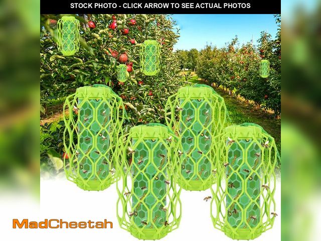 Lot 74-13965109 - Sancodee 4 Pack Upgraded Wasp Trap Outdoor Hanging, Carpenter Bee and Hornet Catcher, Reusable Yello...