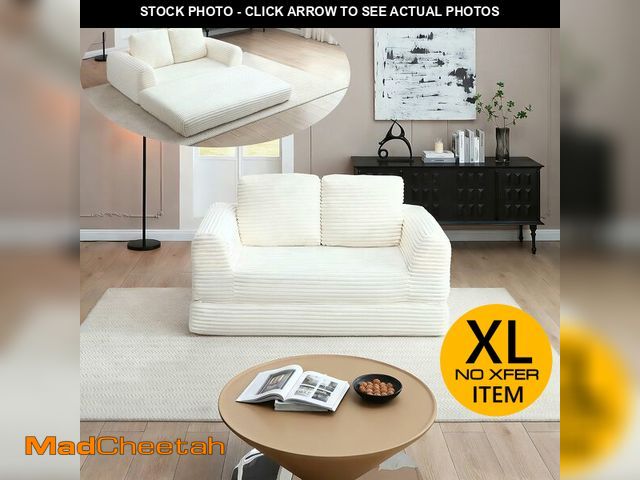 Lot 74-14610964 - YWEN Foldable Boneless Love Seat Couches in a Box, Modern Floor Foam Sleeper Sofa Bed 2-in-1 Convert...