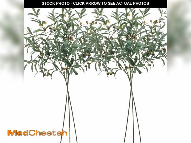 Lot 74-13719606 - SHACOS 6 PCS Fake Olive Branches for Vases 39" Tall Long Greenery Stems Faux Olive Tree Branches Art...
