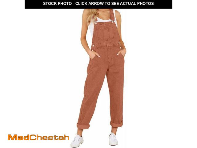 Lot 74-10903627 - luvamia Women's Casual Adjustable Denim Bib Overalls Jeans Pants Fashion Loose Overall Jumpsuits Bro...