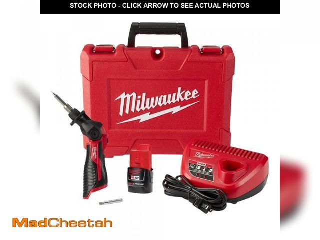 Lot 74-12090133 - Milwaukee M12 12-Volt Lithium-Ion Cordless Soldering Iron Kit with (1) 1.5Ah Batteries, Charger &amp...