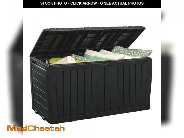 Lot 74-12539093 - Keter Marvel Plus 71 Gallon Resin Deck Box-Organization and Storage for Patio Furniture Outdoor Cush...