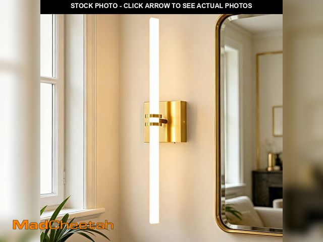 Lot 74-14282564 - Lanmate Gold Bathroom Light Fixture LED Vanity Light 22" 5CCT Wall Sconce - UNUSED