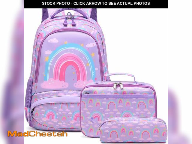 Lot 74-12329129 - (MISSING TOTE BAG) Meisohua Girls School Backpack for Kids Rainbow Backpack for Girls School Bags 3 ...