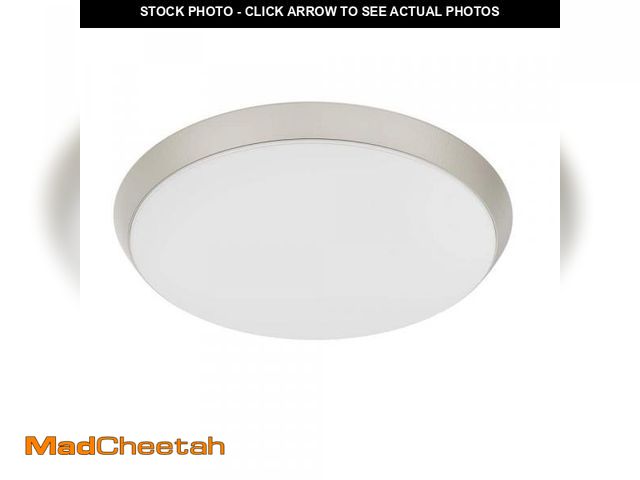 Lot 74-12491680 - Commercial Electric 15 in. Brushed Nickel Motion Sensor Integrated LED Dimmable Selectable CCT Flush...