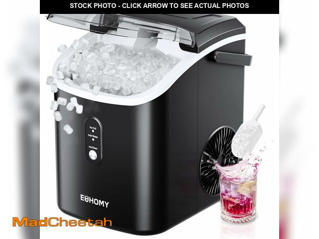 Lot 74-13709549 - EUHOMY Nugget Ice Maker Countertop with Handle, Ready in 6 Mins, 34lbs Per Day, Removable Top Cover,...